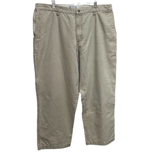 Columbia Pants Mens Cargo Utility Size 38x29 Zip Button Tan outdoors casual work - Picture 1 of 7